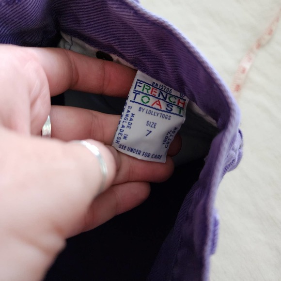 Vintage Purple & Gingham Jean Shorts kids 7 - Picture 8 of 9